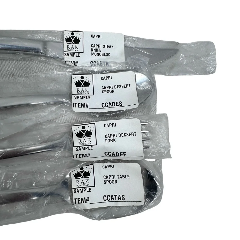 RAK‎ Porcelain Capri 18/10 Stainless Steel Flatware Set 8 Sample Polished